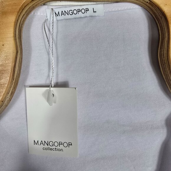Mangopop Collection White Long Sleeve Blouse Mock Wrap Large Women's‎ White - Picture 4 of 4